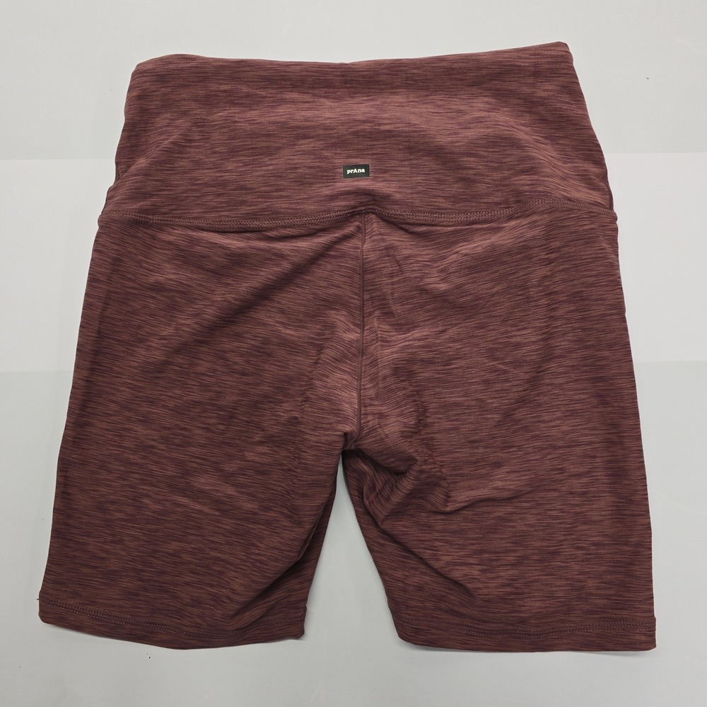 Prana Kimble Short Womens Medium Flannel Heather High Rise Yoga Bike Shorts NEW - Picture 2 of 4